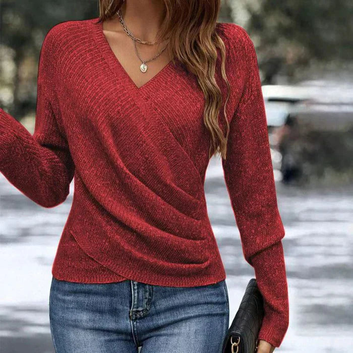 Ingrid | Draperet Wrap-Front Top