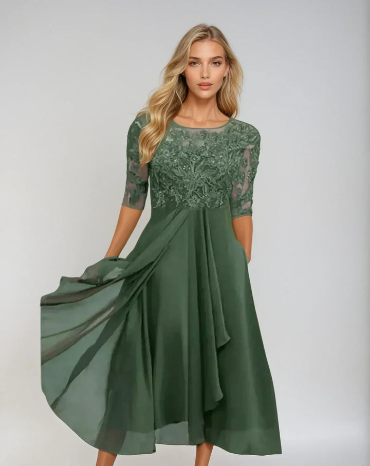 Adelaide | Elegant Blonde Midi Kjole