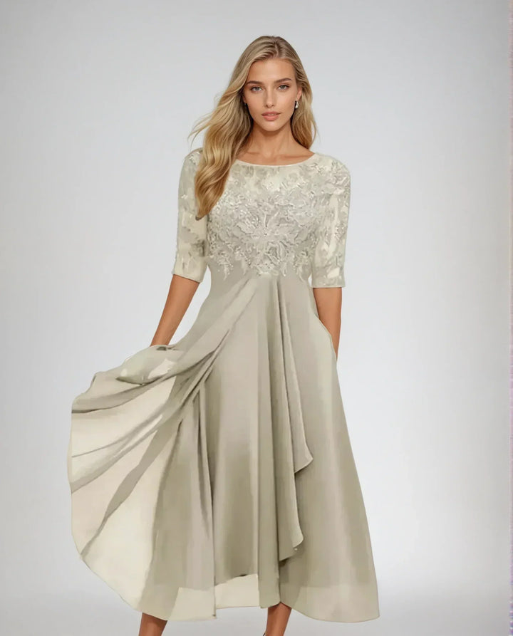 Adelaide | Elegant Blonde Midi Kjole