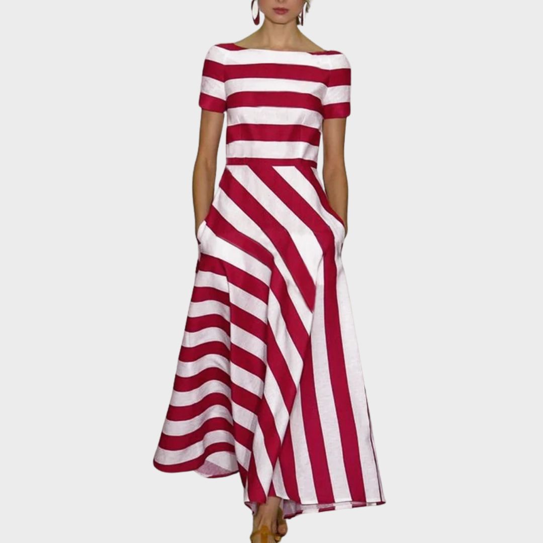 Evangeline | Flydende Stribet Maxi Kjole