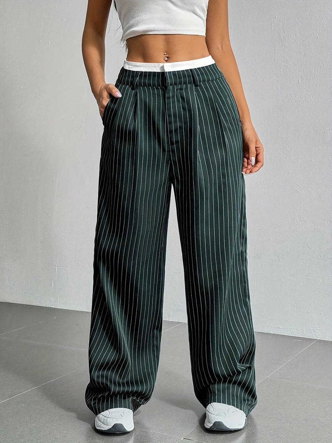 Grace | Casual Stribet Bred Bukser