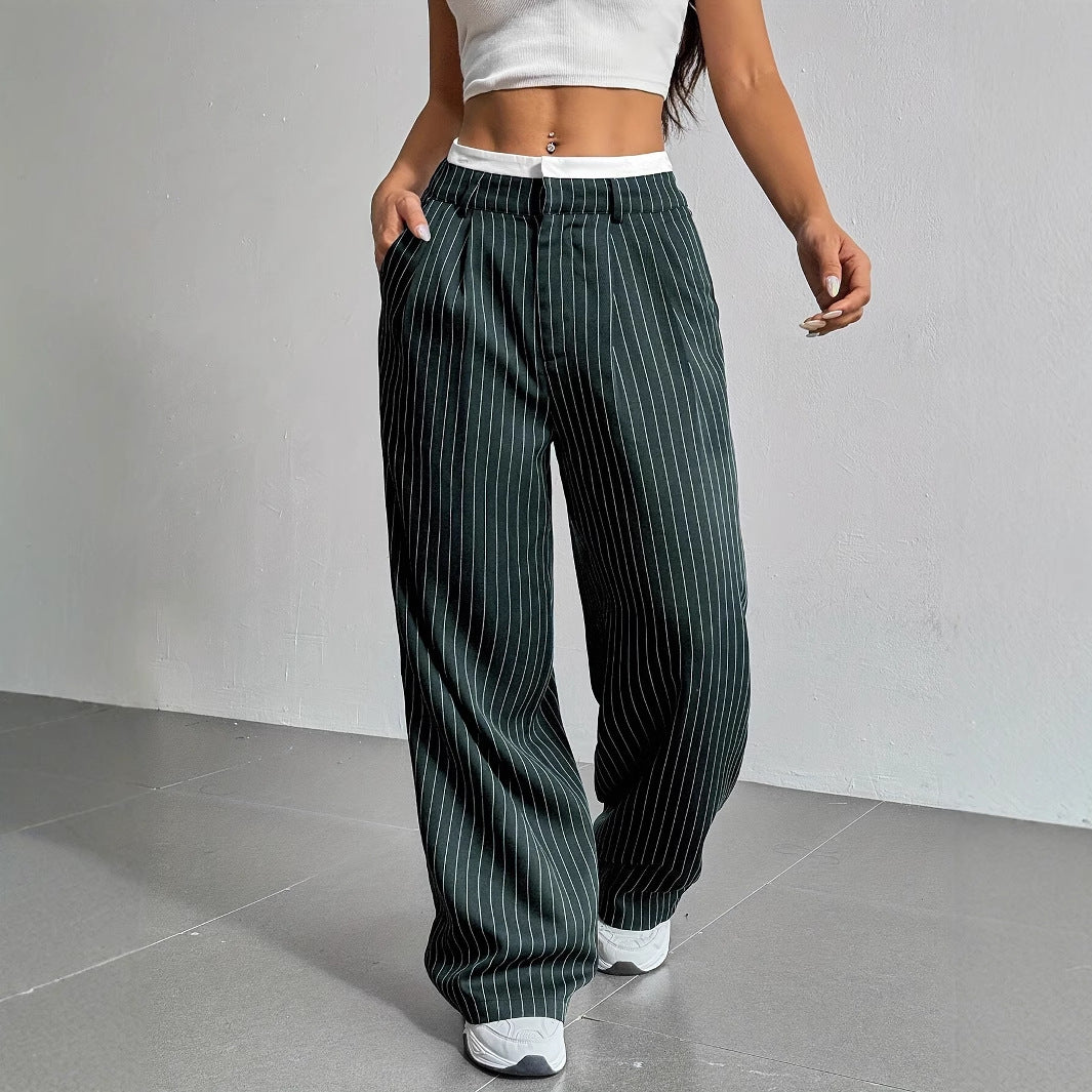 Grace | Casual Stribet Bred Bukser