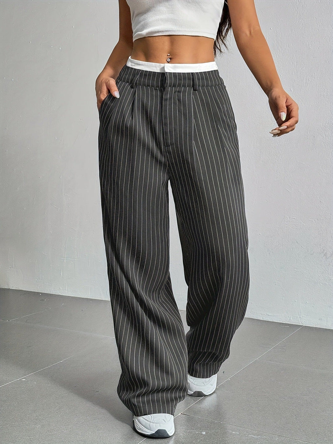 Grace | Casual Stribet Bred Bukser