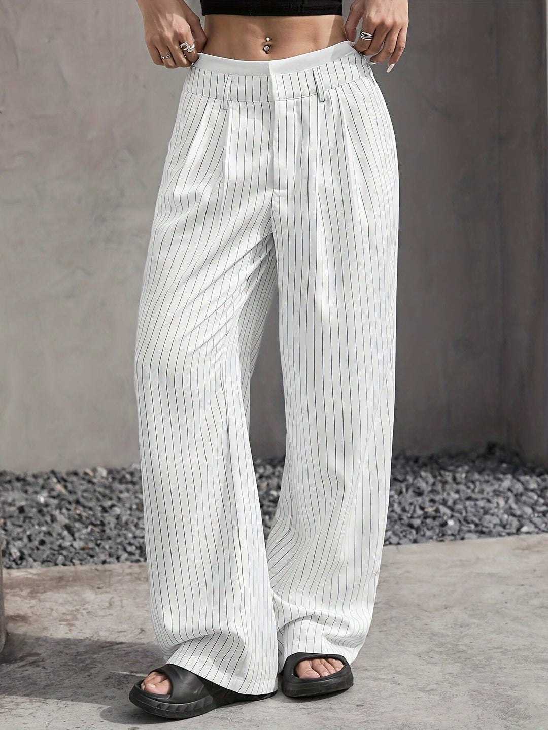 Grace | Casual Stribet Bred Bukser