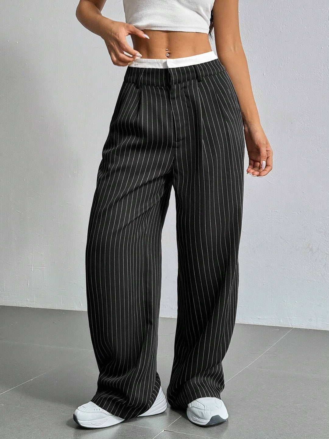 Grace | Casual Stribet Bred Bukser