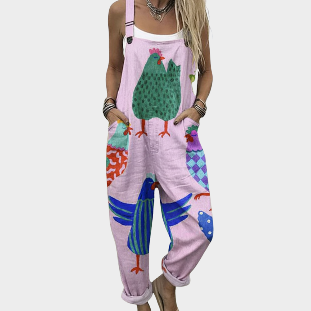 Norma | Komfortabel Kylling Kunst Jumpsuit