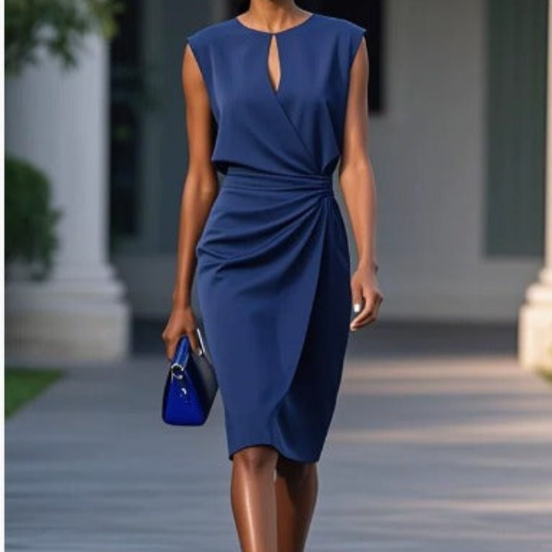 Laurena | Elegant Midi Kjole med Graceful Flow