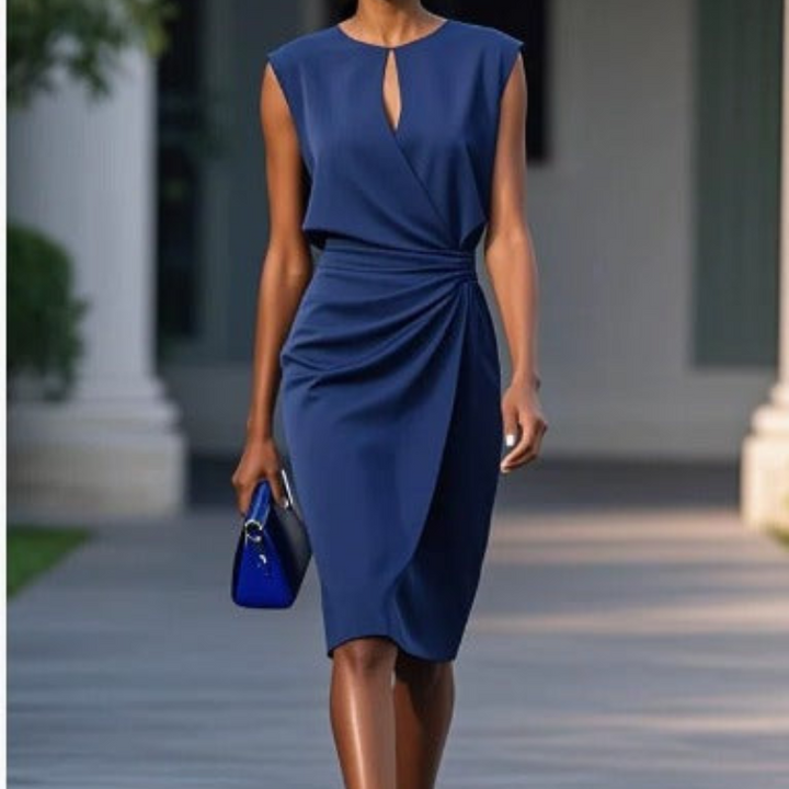 Laurena | Elegant Midi Kjole med Graceful Flow