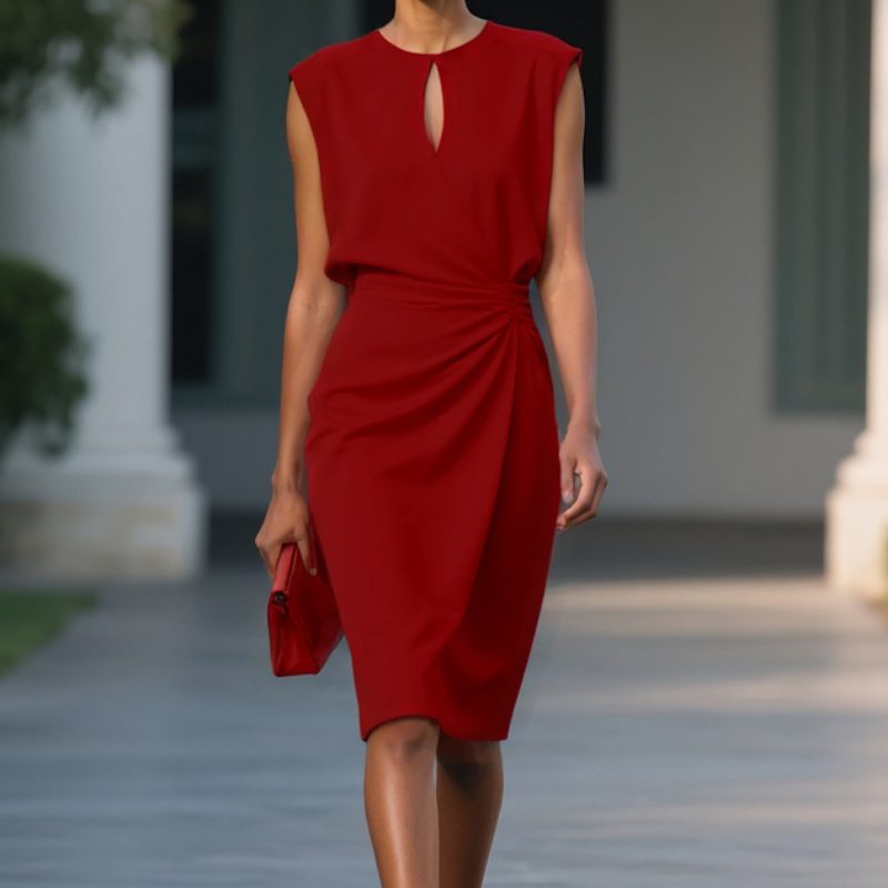 Laurena | Elegant Midi Kjole med Graceful Flow