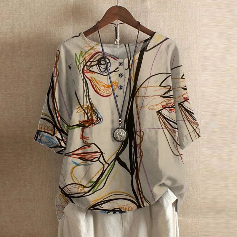 Raina | Casual Retro-Inspireret Bluse