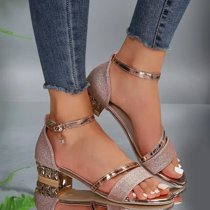 Heidi | Elegant Blok-Hæl Sandaler