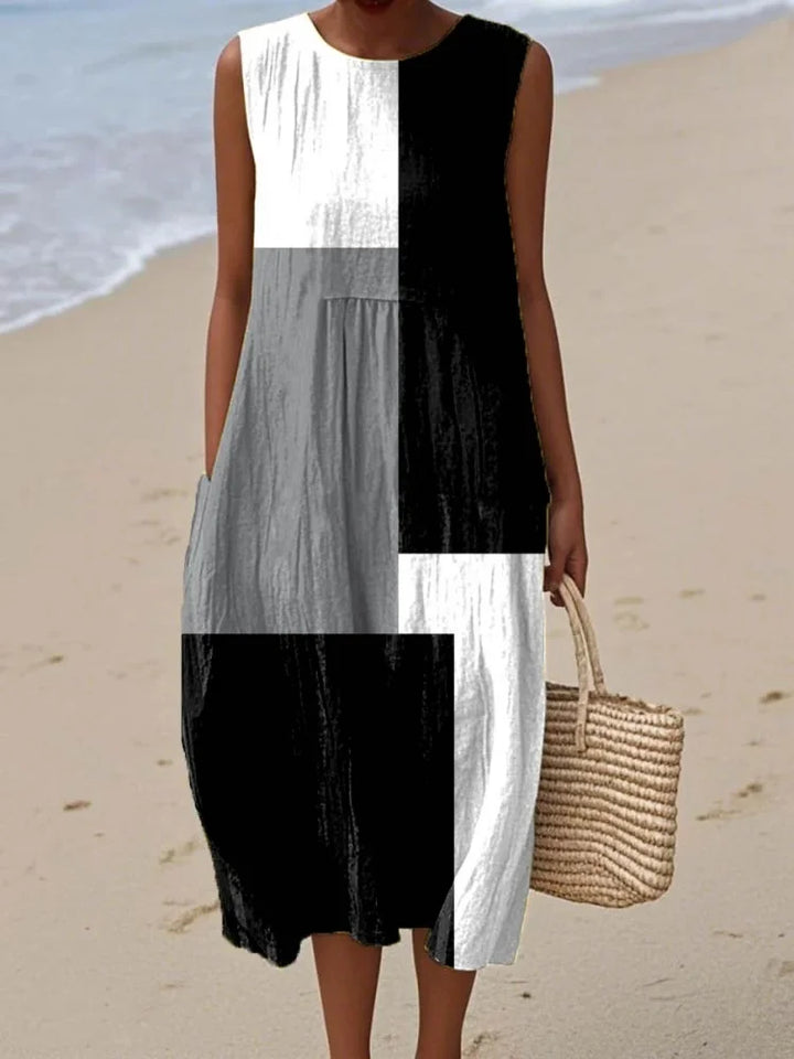 Elena | Elegant Kunst Midi Kjole