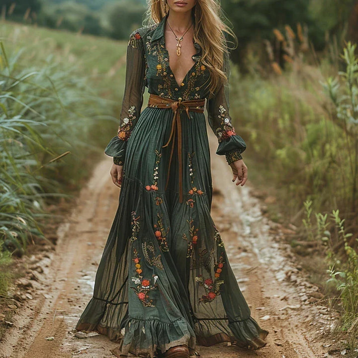 Rosetta | Broderet Bohemian Maxi Kjole