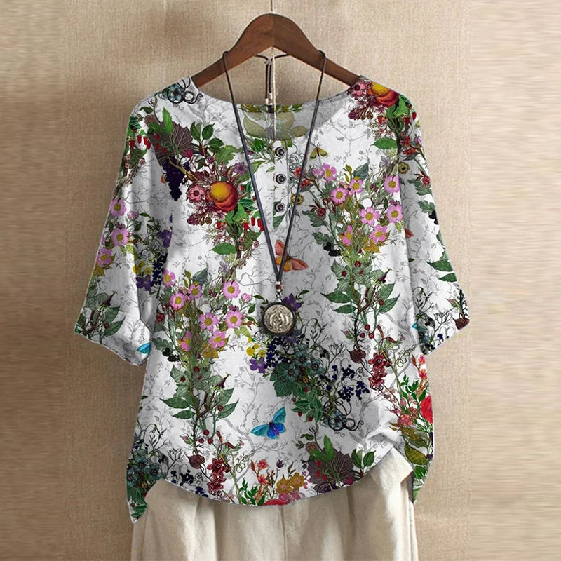 Raina | Casual Retro-Inspireret Bluse