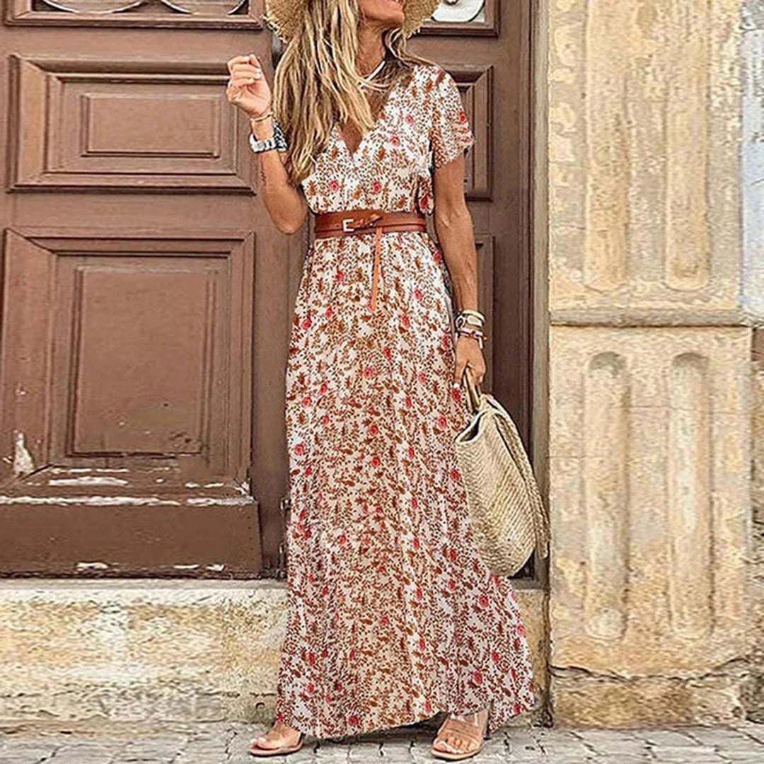 Agnes | V-Hals Boho Maxi Kjole