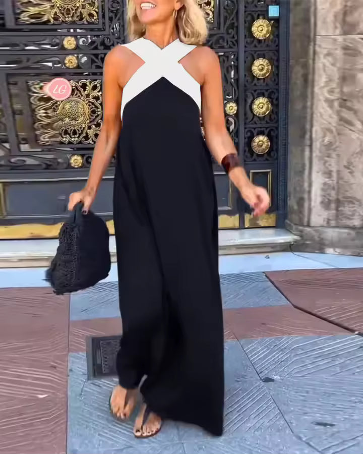 Carolina | Vintage Hollow Shoulder Maxi Kjole