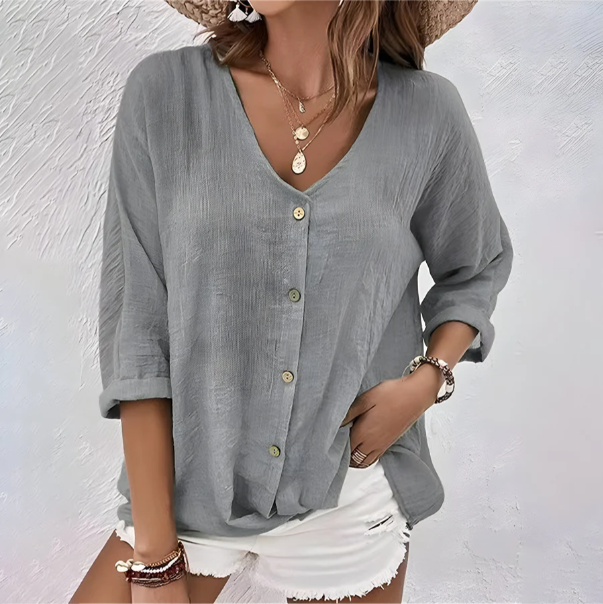 Giana | Casual Relaxed Button-Up Bluse