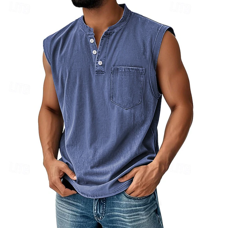 Gerald | Casual ærmeløs vintage stil skjorte