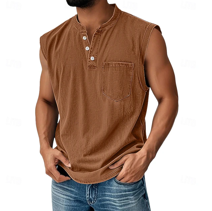 Gerald | Casual ærmeløs vintage stil skjorte