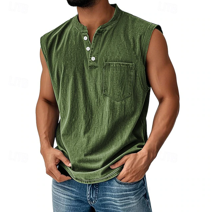 Gerald | Casual ærmeløs vintage stil skjorte