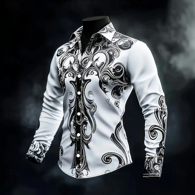 Adrian | Ornate Print Langærmet Skjorte