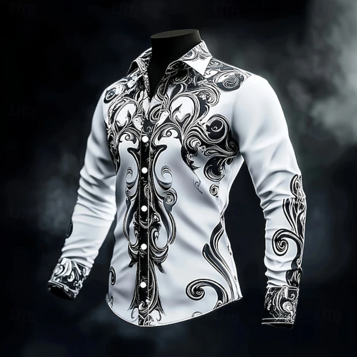 Adrian | Ornate Print Langærmet Skjorte