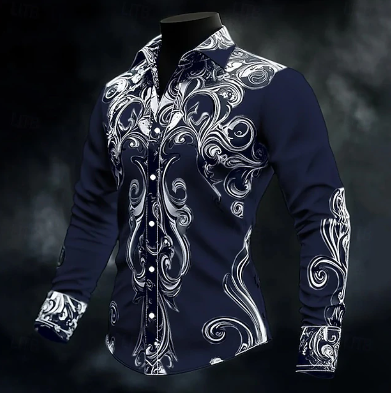 Adrian | Ornate Print Langærmet Skjorte