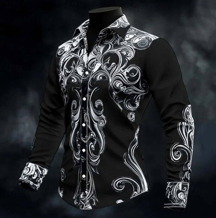 Adrian | Ornate Print Langærmet Skjorte