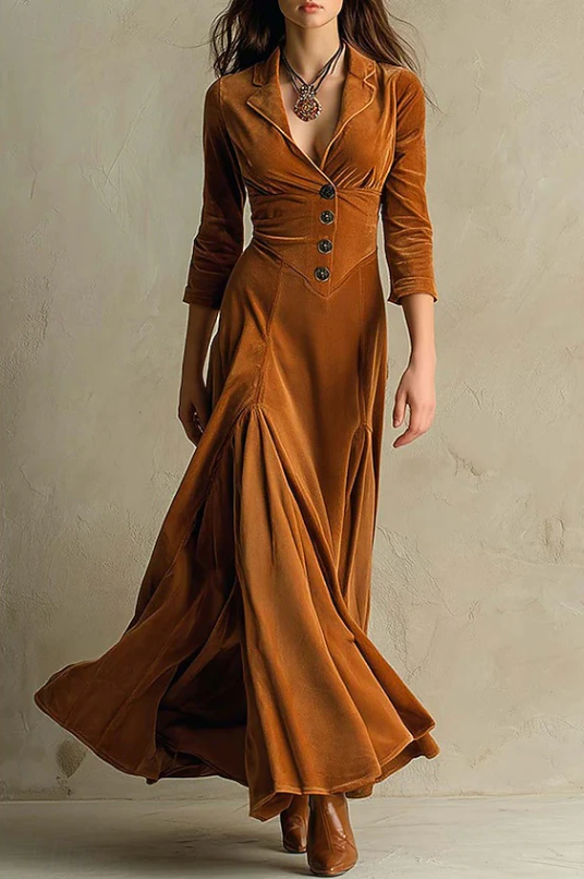 Anna | Elegant V-Hals Maxi Kjole