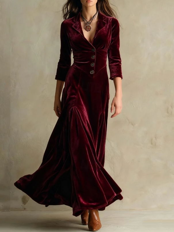 Anna | Elegant V-Hals Maxi Kjole