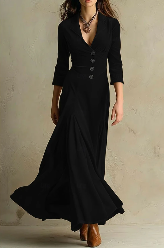Anna | Elegant V-Hals Maxi Kjole