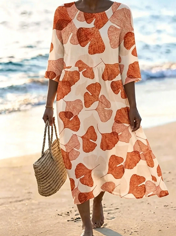 Liorna | Stilfuld Blomster Midi Kjole