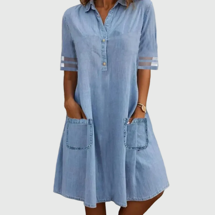 Leila | Flydende Denim Mini Kjole