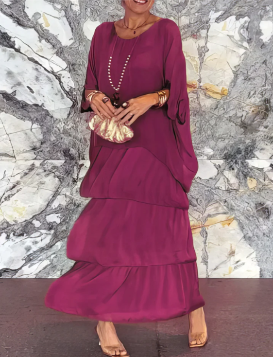 Caroline | Elegant Flydende Maxi Kjole