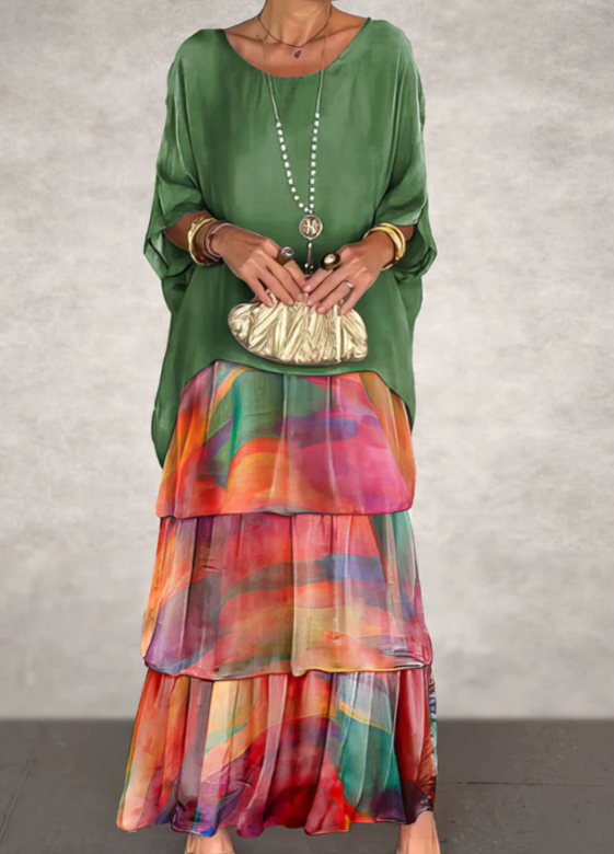 Caroline | Elegant Flydende Maxi Kjole