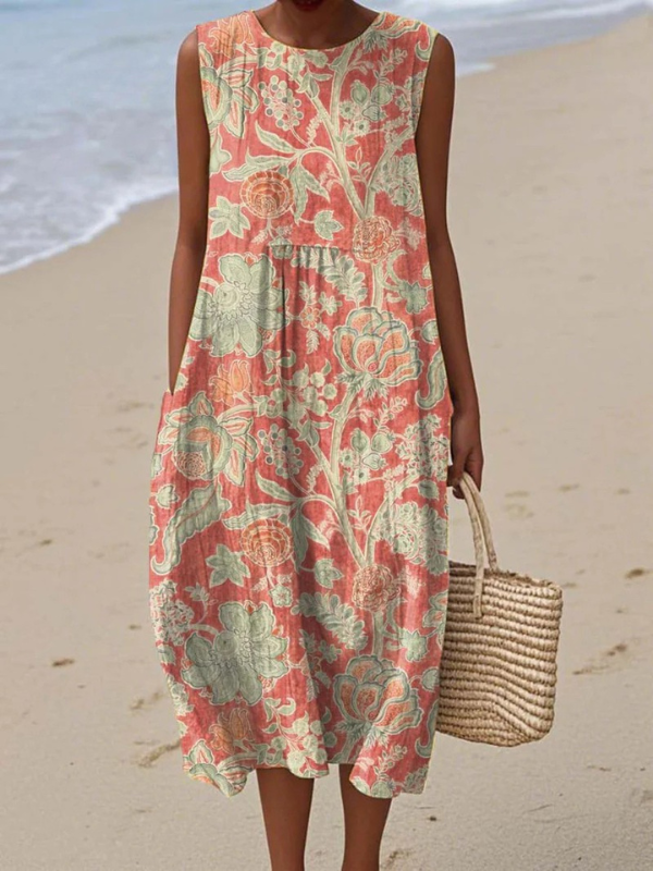 Celina | Elegant Blomster Midi Kjole