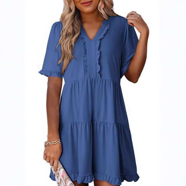 Shiela | Casual V-Hals Mini Kjole