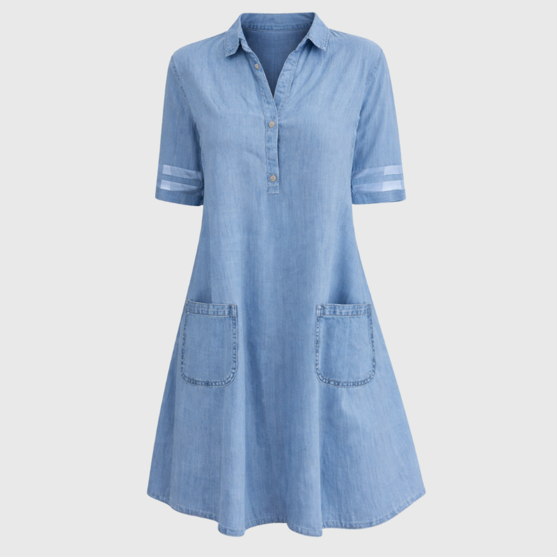 Leila | Flydende Denim Mini Kjole