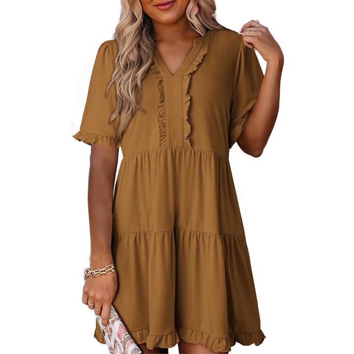 Shiela | Casual V-Hals Mini Kjole