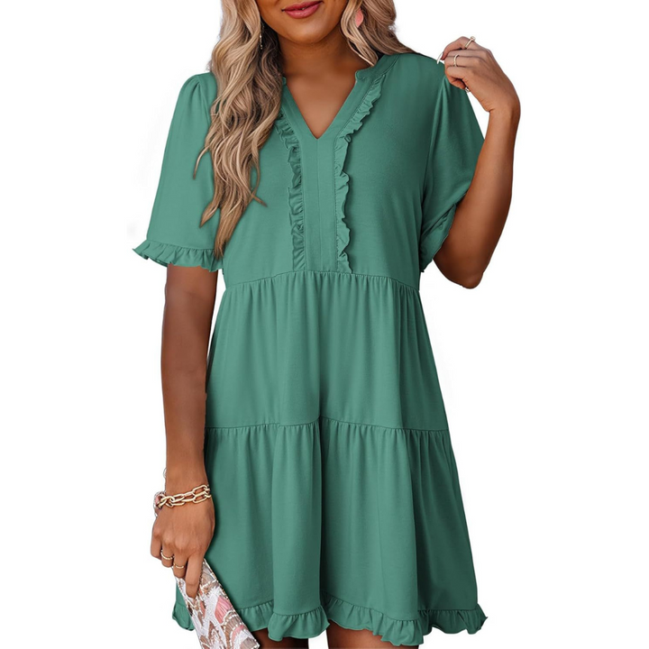 Shiela | Casual V-Hals Mini Kjole