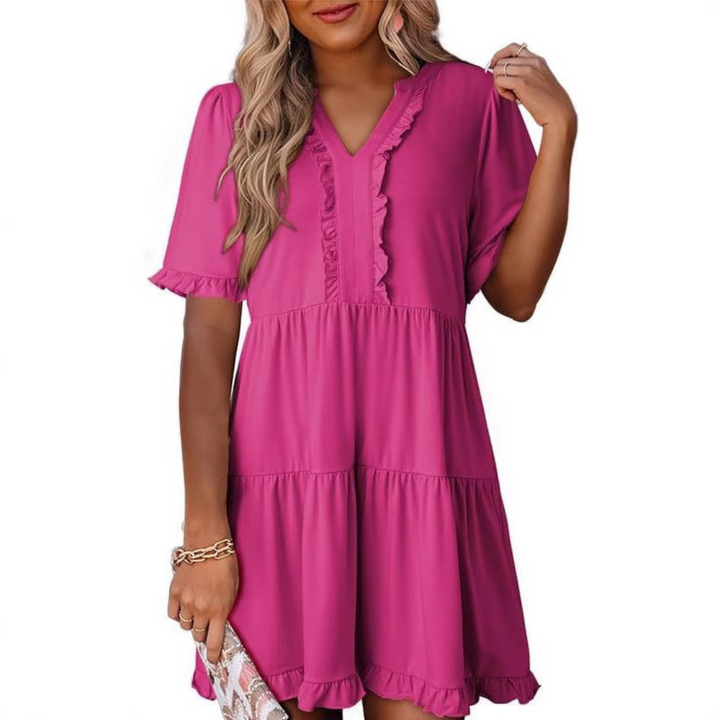 Shiela | Casual V-Hals Mini Kjole