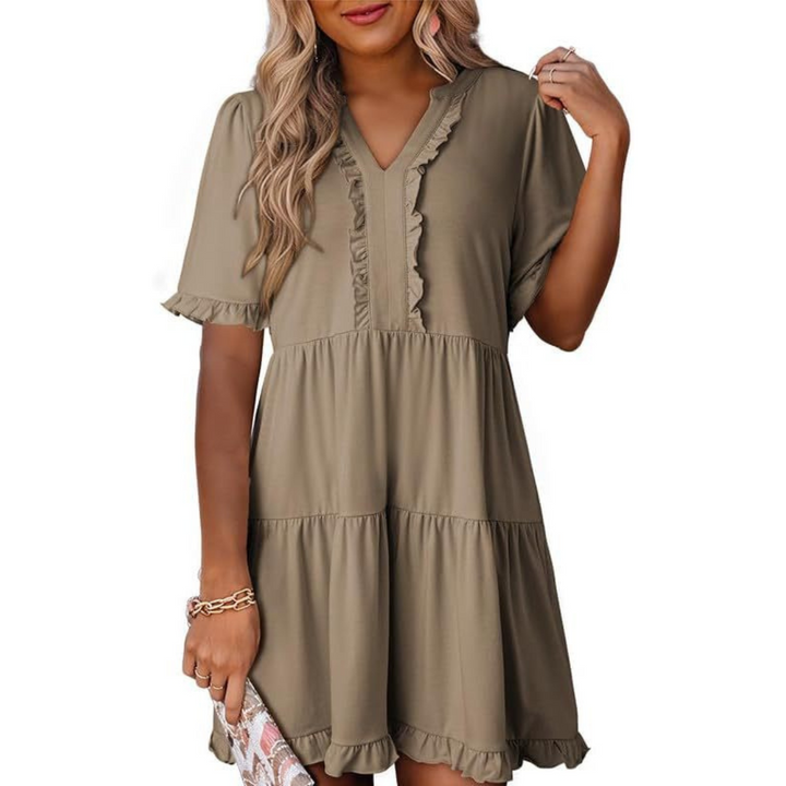 Shiela | Casual V-Hals Mini Kjole