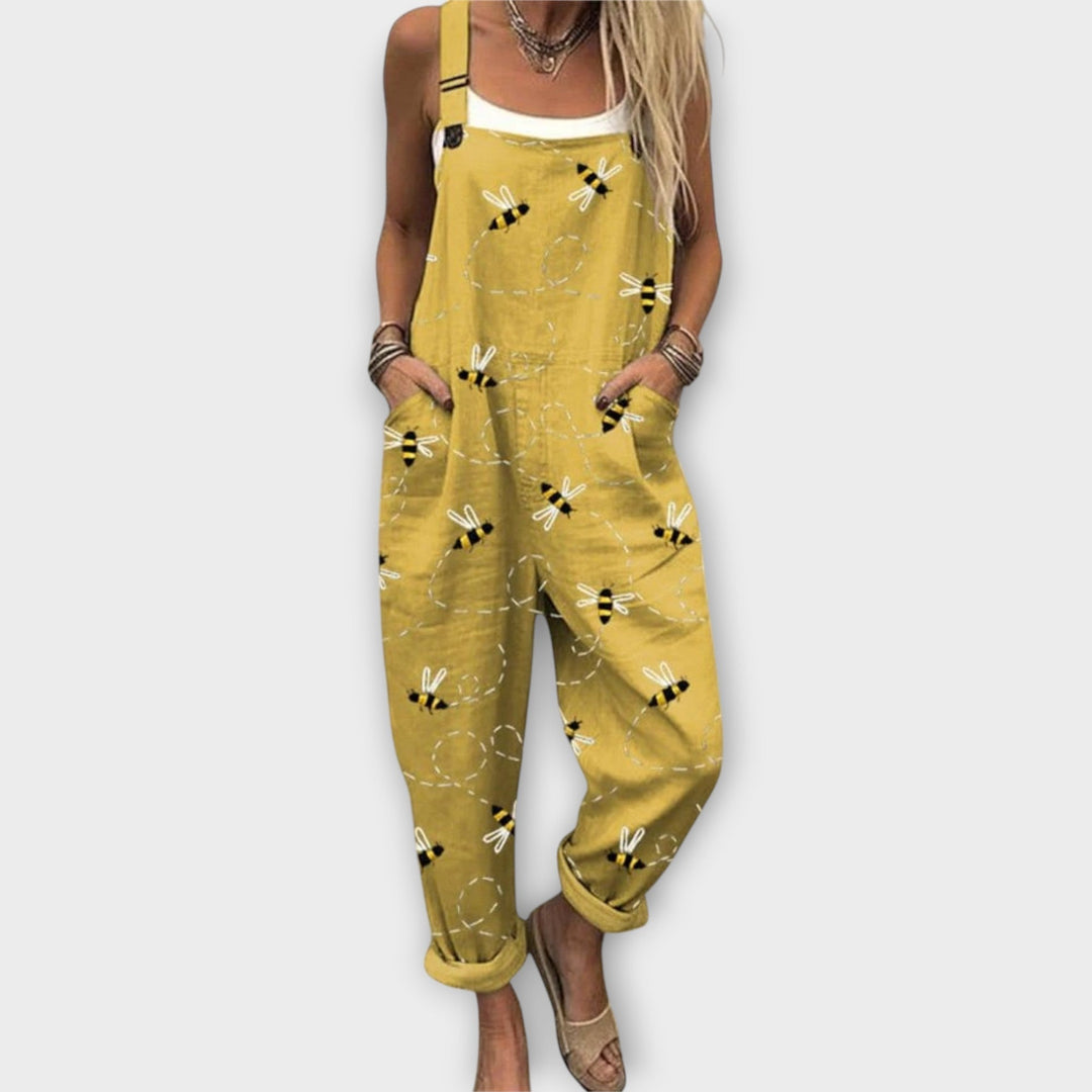 Noelle | Retro Elegant Blomsterprint Jumpsuit