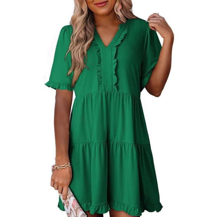 Shiela | Casual V-Hals Mini Kjole