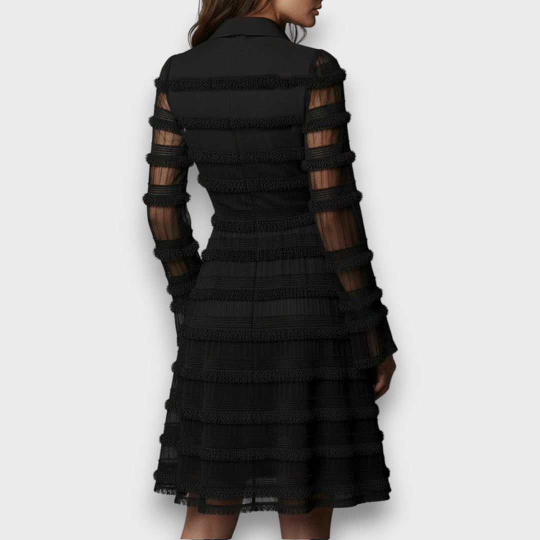 Alliah | Tidless V-Hals Langærmet Kjole