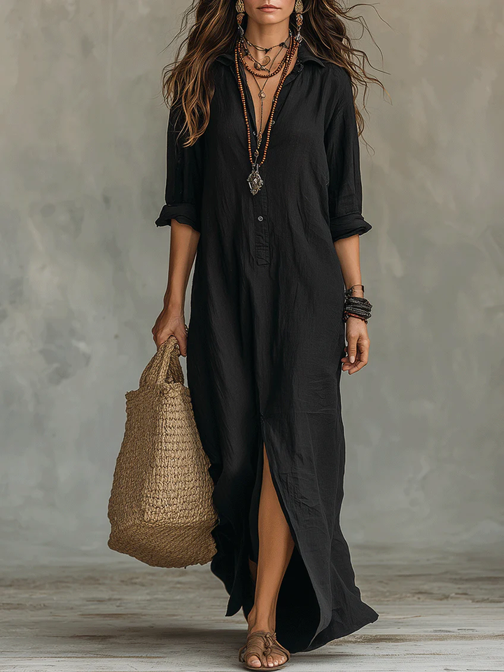 Shirley | Elegant Silhuet Flatterende Maxi Kjole