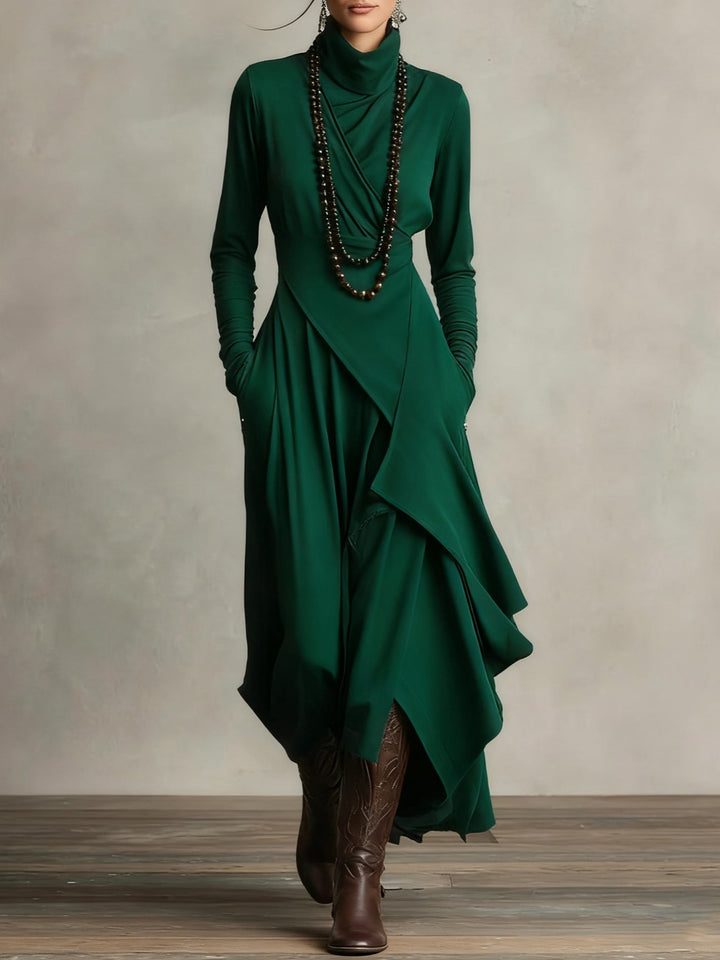 Sierra | Elegant Højhalset Maxi Kjole