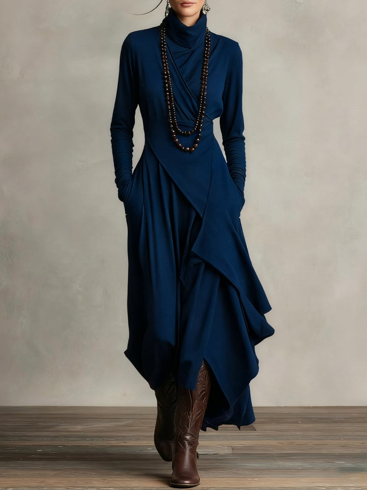 Sierra | Elegant Højhalset Maxi Kjole