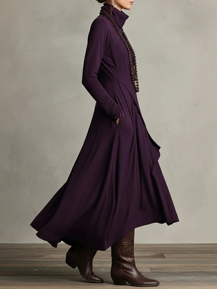 Sierra | Elegant Højhalset Maxi Kjole