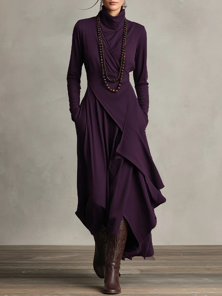 Sierra | Elegant Højhalset Maxi Kjole